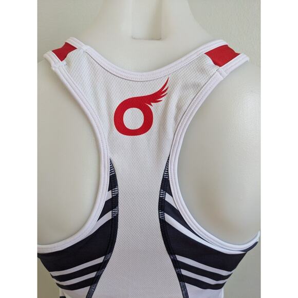 SOAS Womens Size Large Running Tri Tank White Racerback Cycling Pockets - Picture 11 of 14